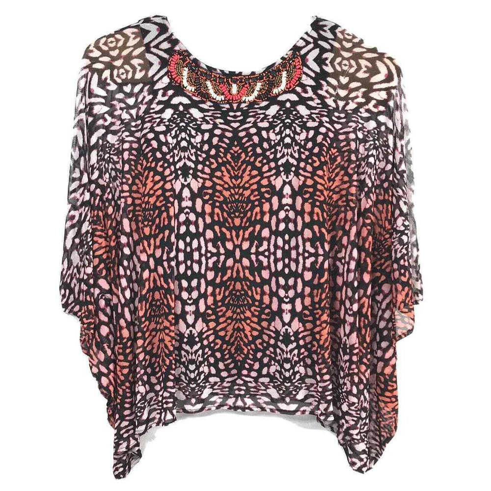 Rafaella Top Womens‎ Small Beaded Embellished Neckline Blouse Fairy Whimsygoth